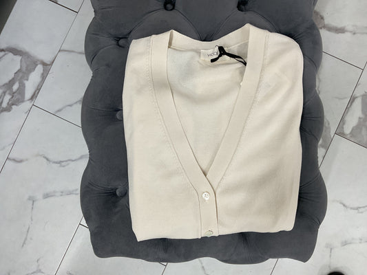 CARDIGAN DOPPIA ALLACCIATURA PANNA