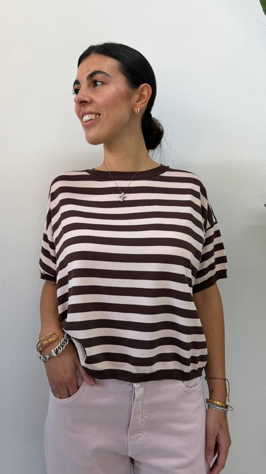 MAGLIONCINO SCATOLETTA RIGATO CIPRIA E MORO