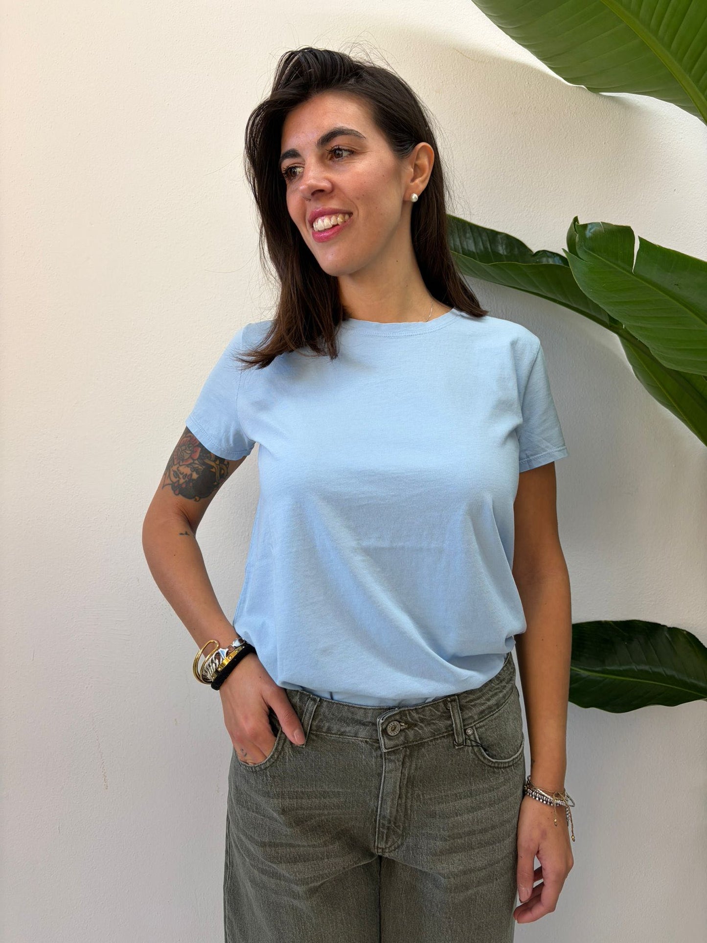 T-SHIRT BASIC AZZURRO