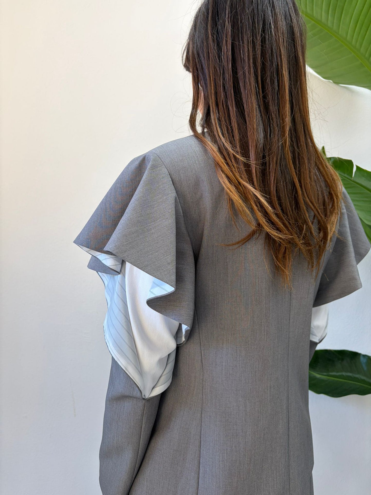 GIACCA MANICA CUT OUT ROUGE GRIGIA