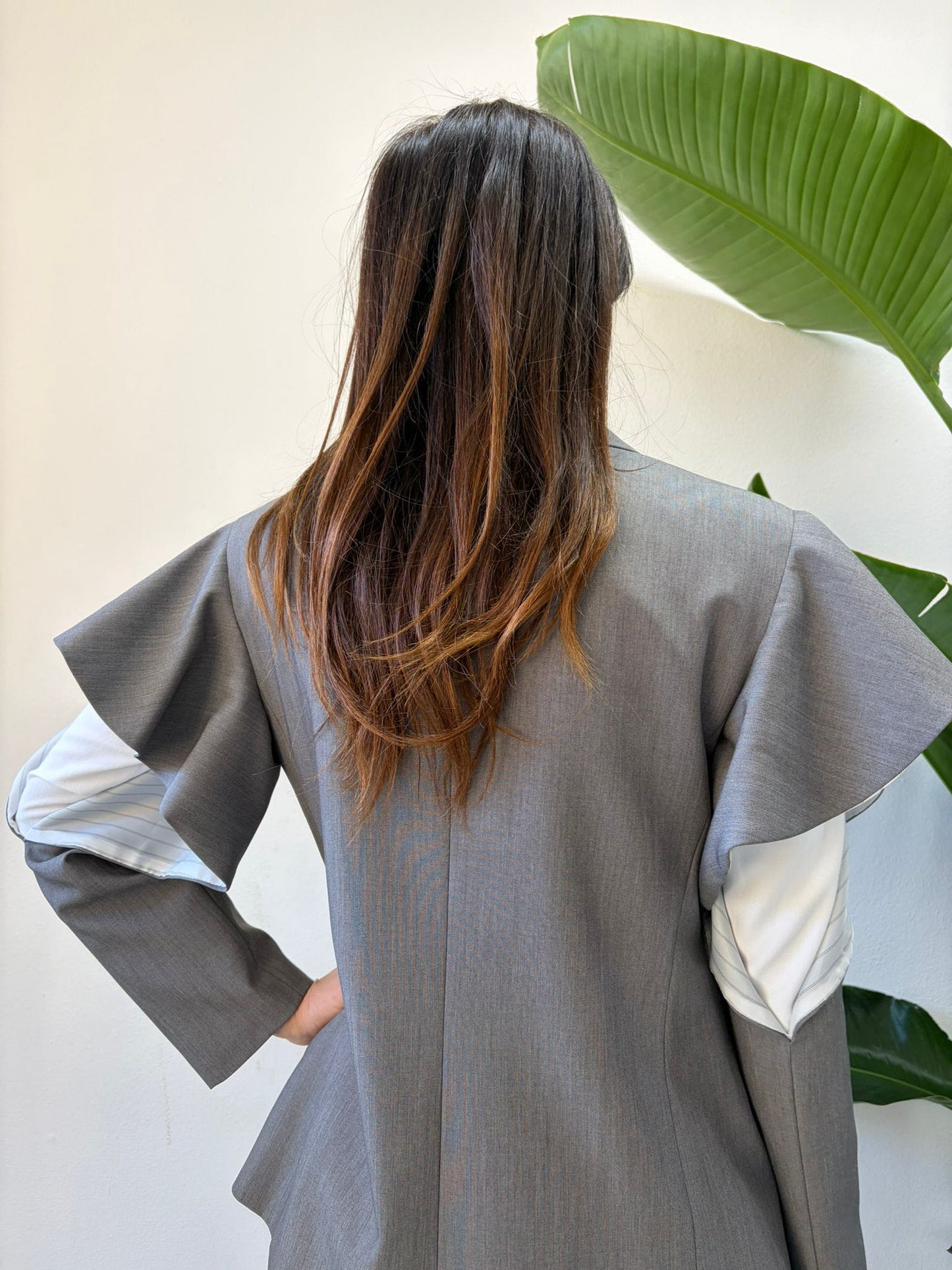 GIACCA MANICA CUT OUT ROUGE GRIGIA