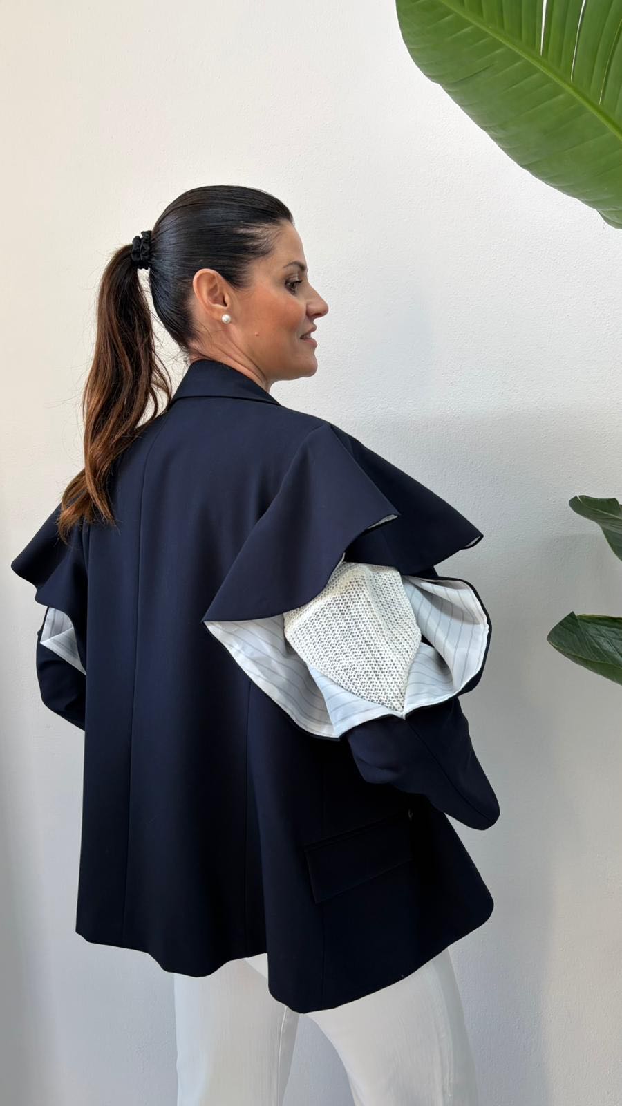 GIACCA MANICA CUT OUT ROUGE BLU