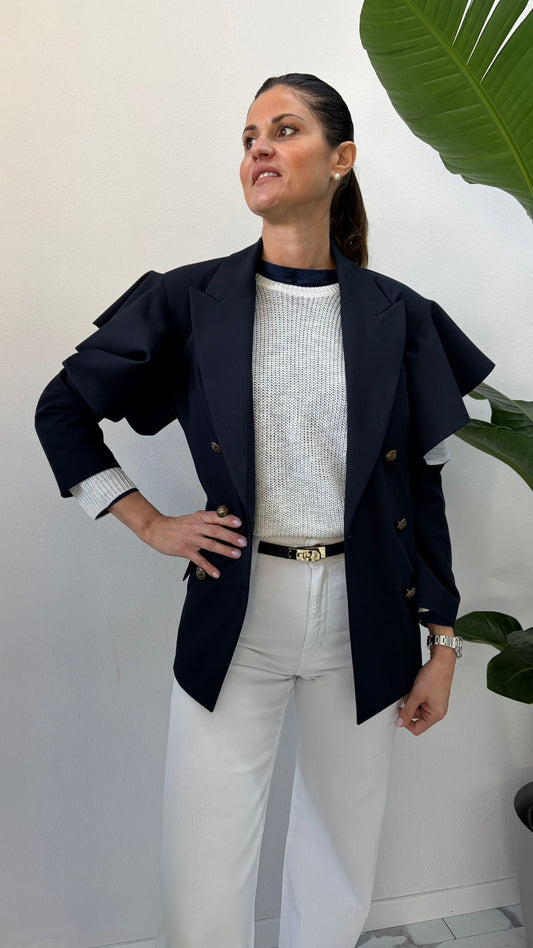 GIACCA MANICA CUT OUT ROUGE BLU