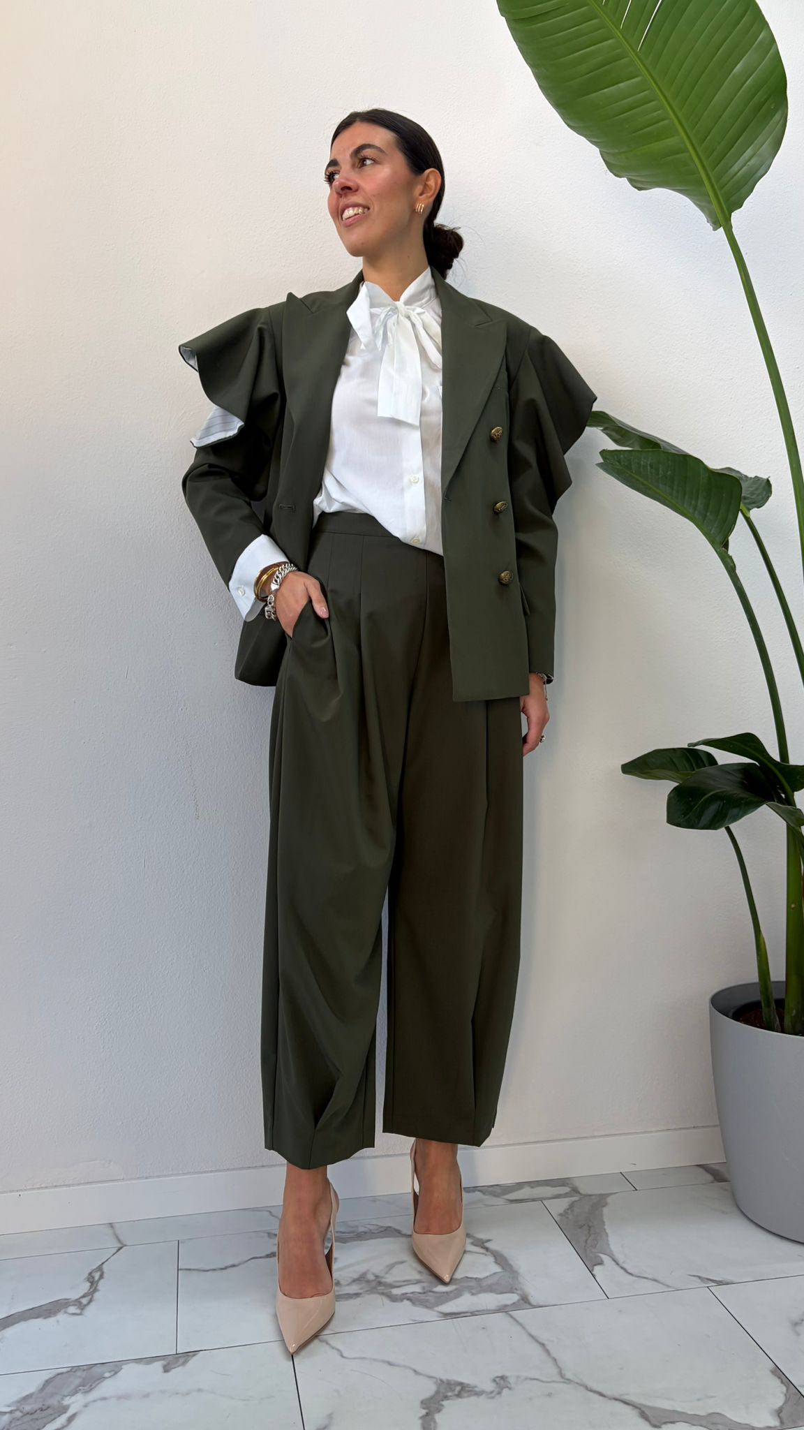 GIACCA MANICA CUT OUT ROUGE MILITARE