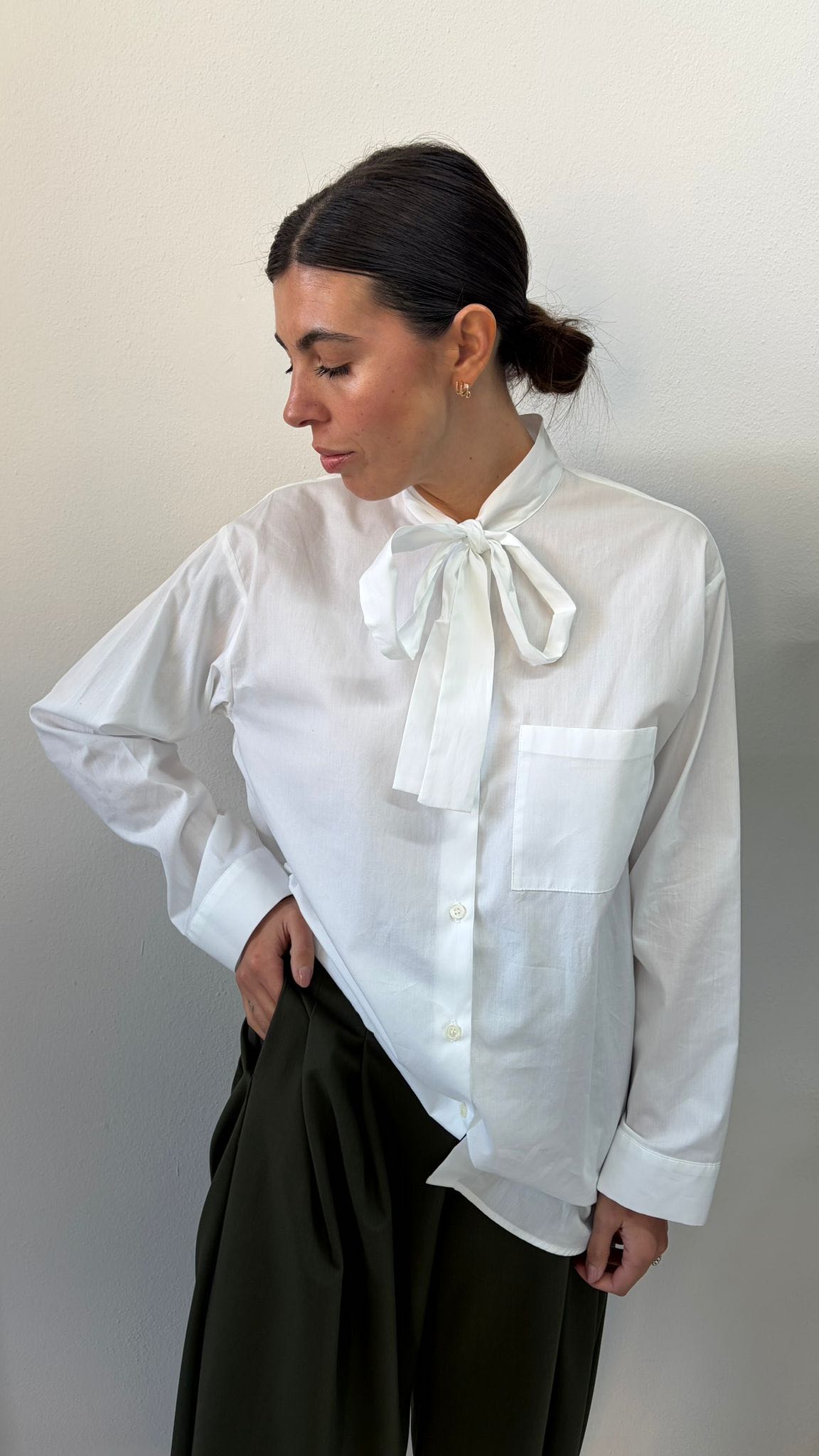 CAMICIA COTONE FIOCCO BIANCA