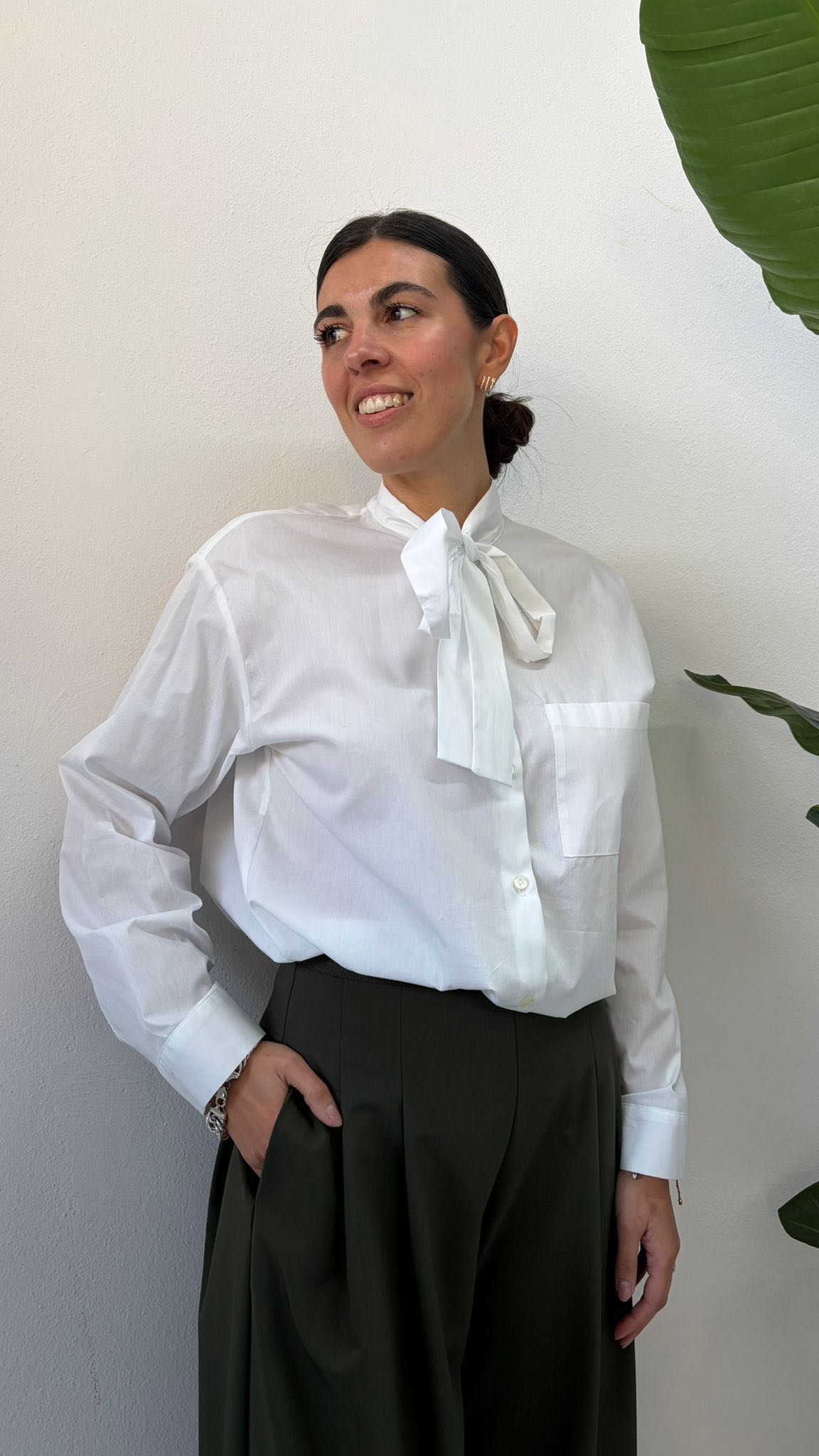 CAMICIA COTONE FIOCCO BIANCA