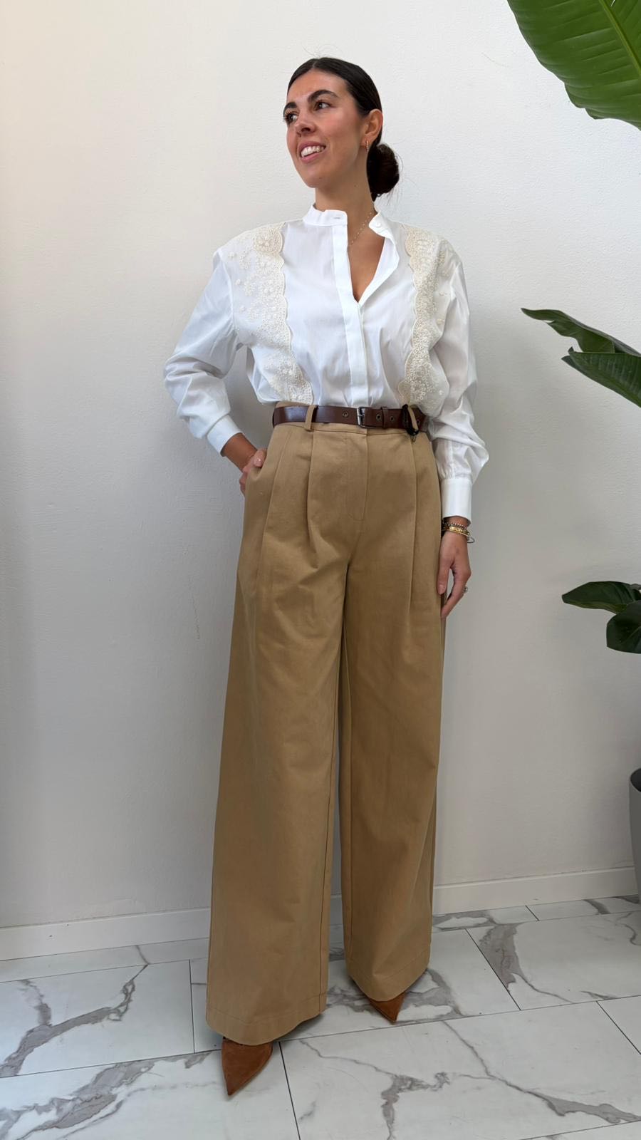 PANTALONE PALAZZO PENCE BISCOTTO