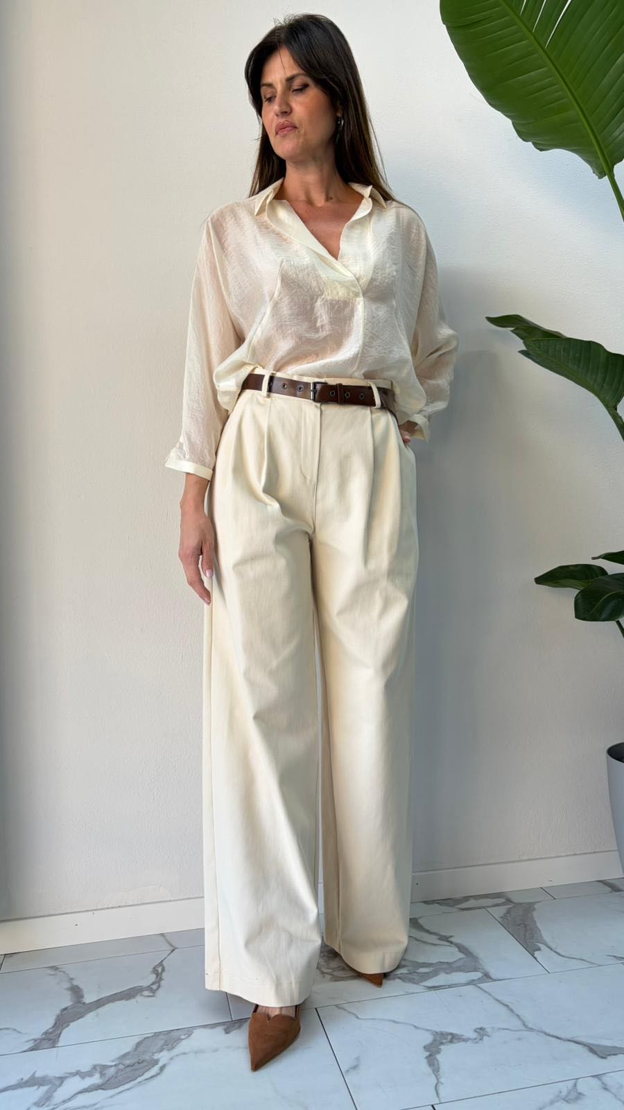 PANTALONE PALAZZO PENCE PANNA