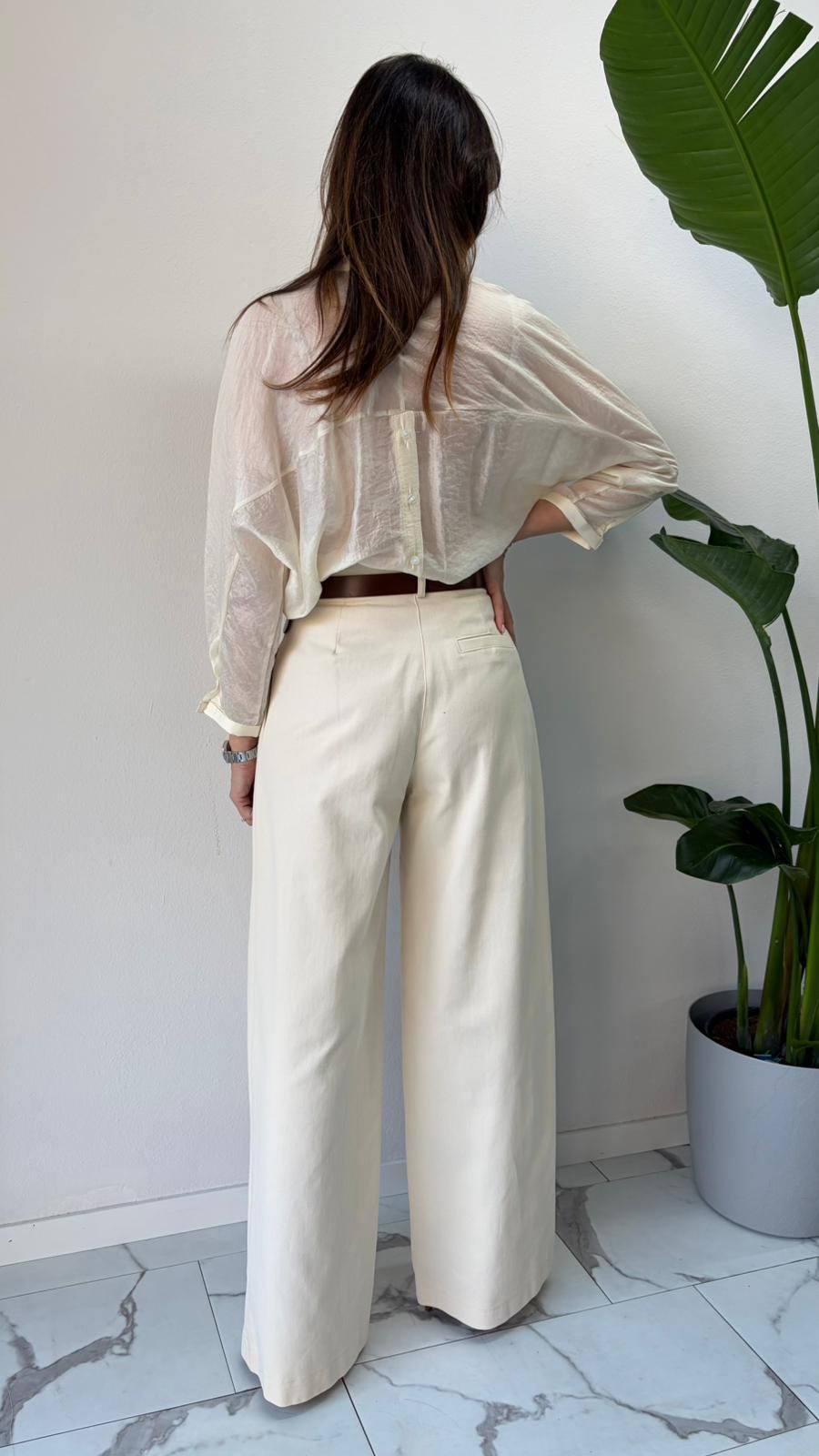 PANTALONE PALAZZO PENCE PANNA