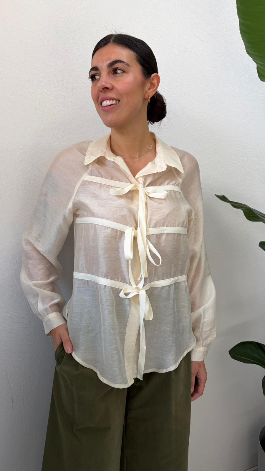 CAMICIA FIOCCHETTI BURRO