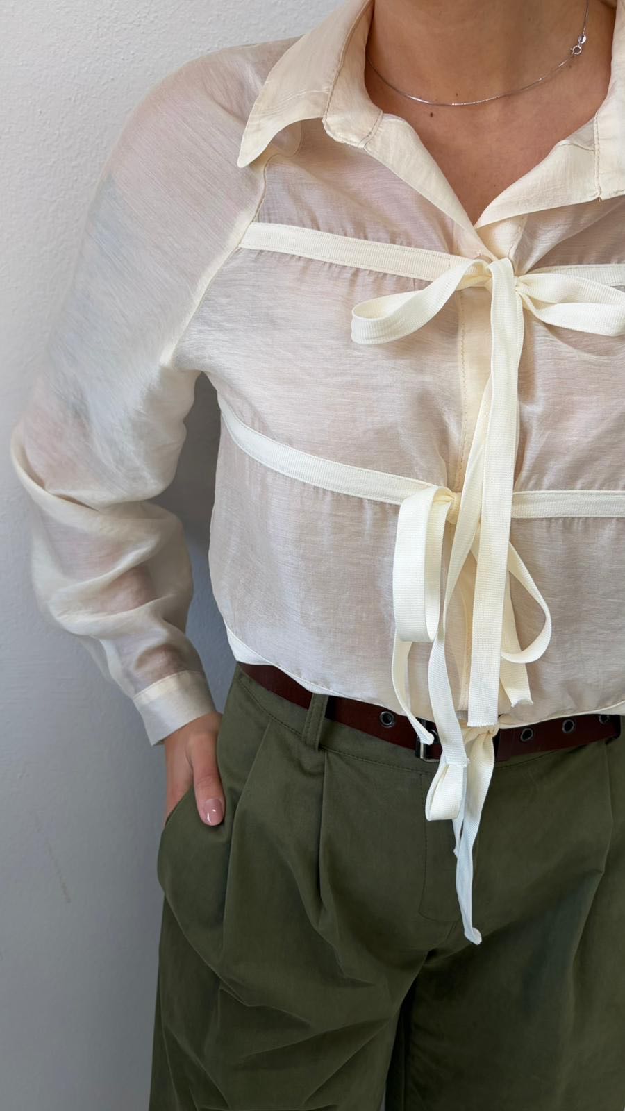 CAMICIA FIOCCHETTI BURRO