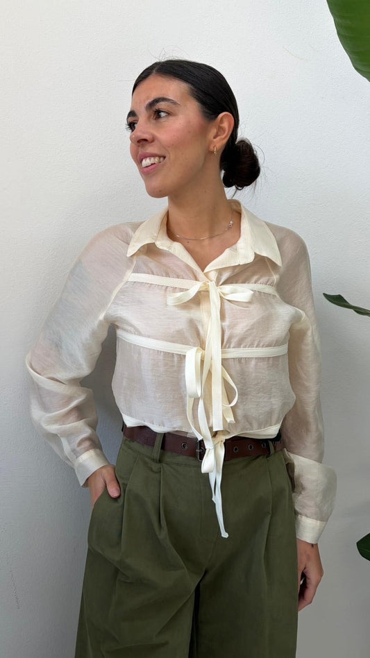 CAMICIA FIOCCHETTI BURRO