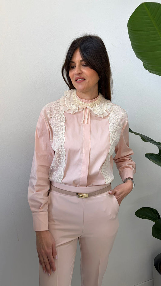 CAMICIA COLLETTO ROSA