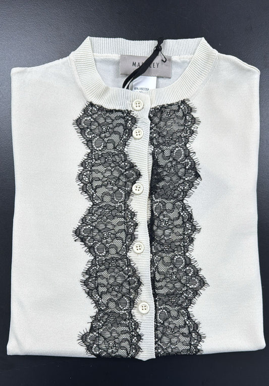 CARDIGAN PIZZO PANNA