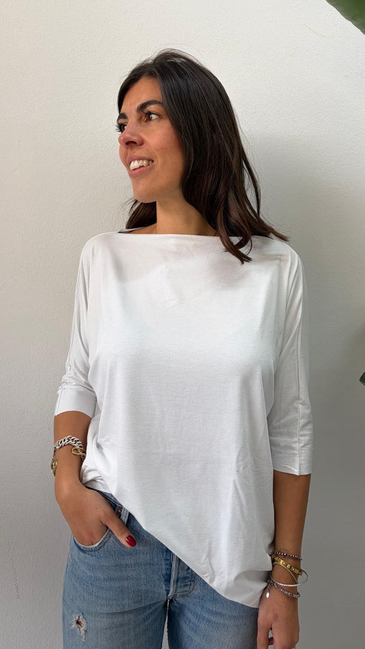 MAGLIA OVER VISCOSA BIANCA
