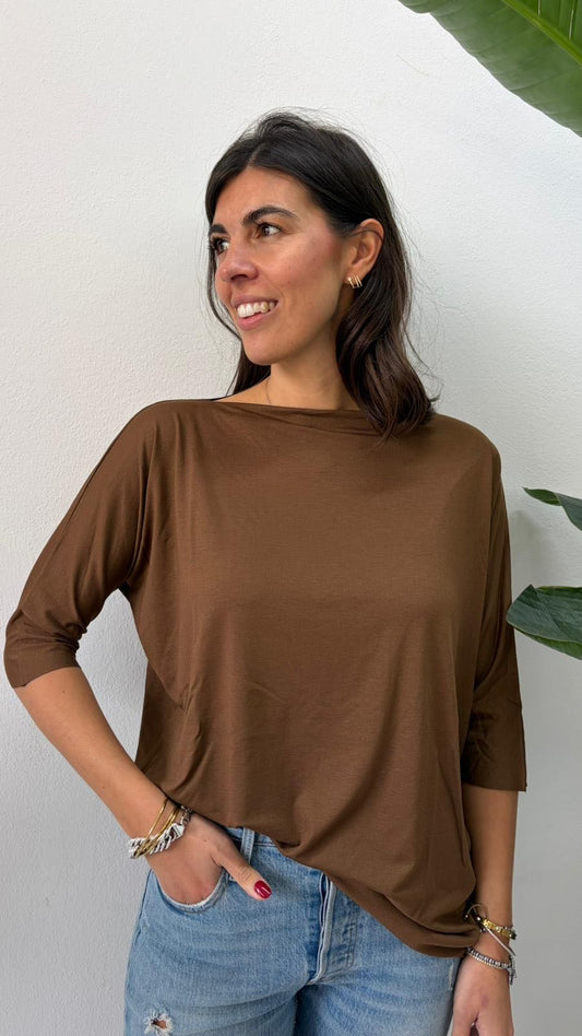 MAGLIA OVER VISCOSA MORO
