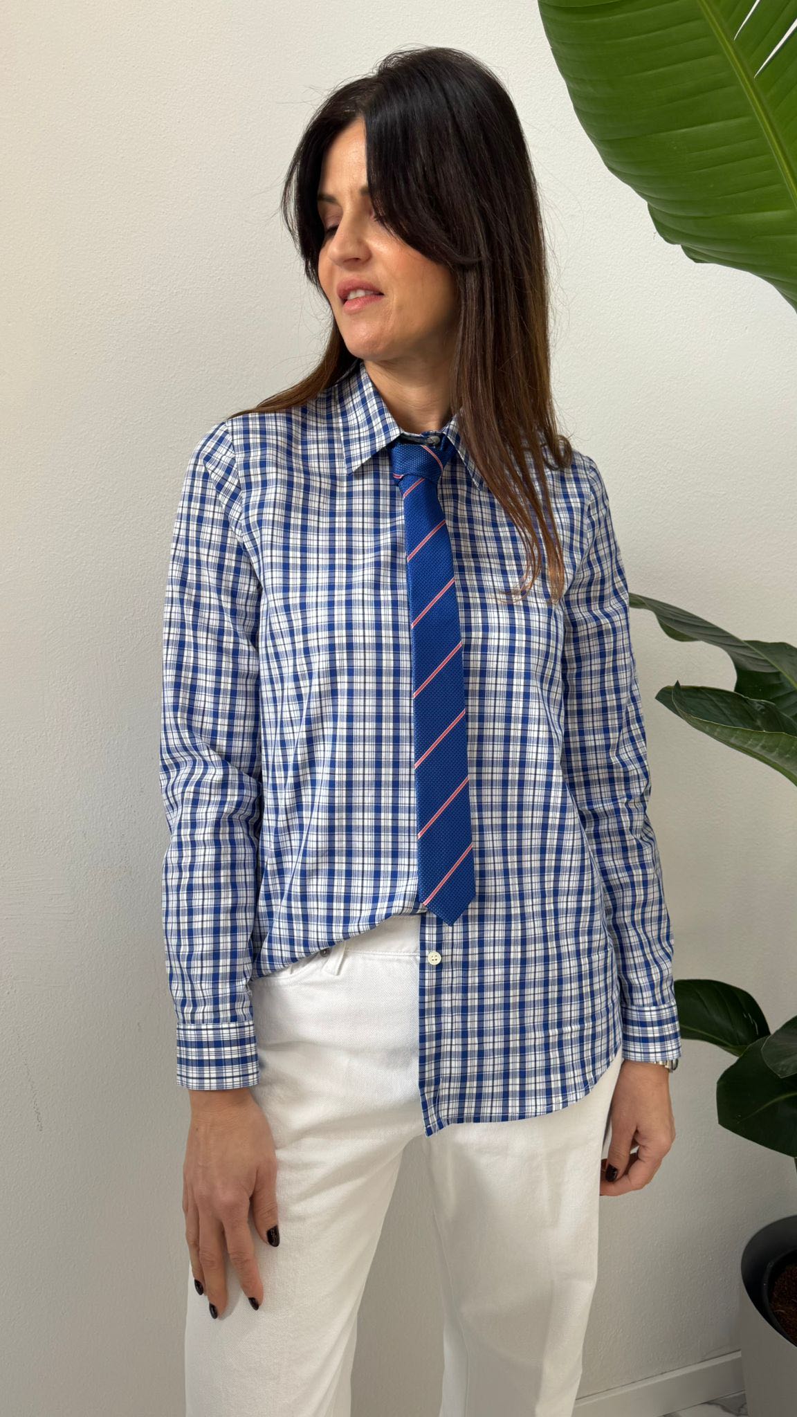 CAMICIA CRAVATTA VICHY BLU