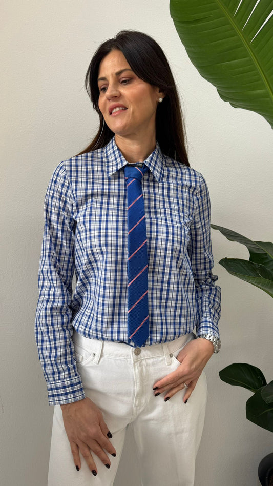 CAMICIA CRAVATTA VICHY BLU