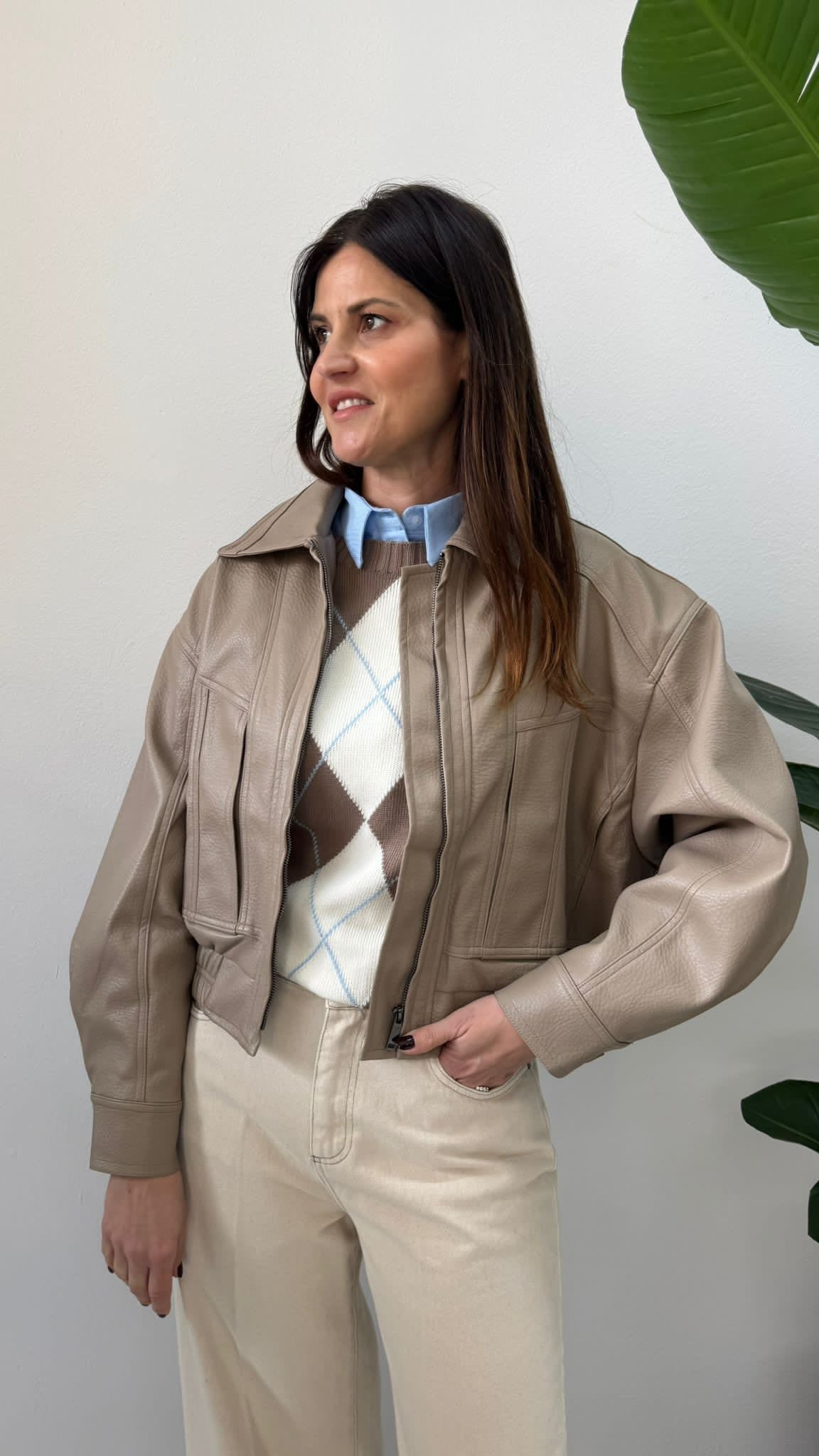 BOMBER ECOPELLE SABBIA