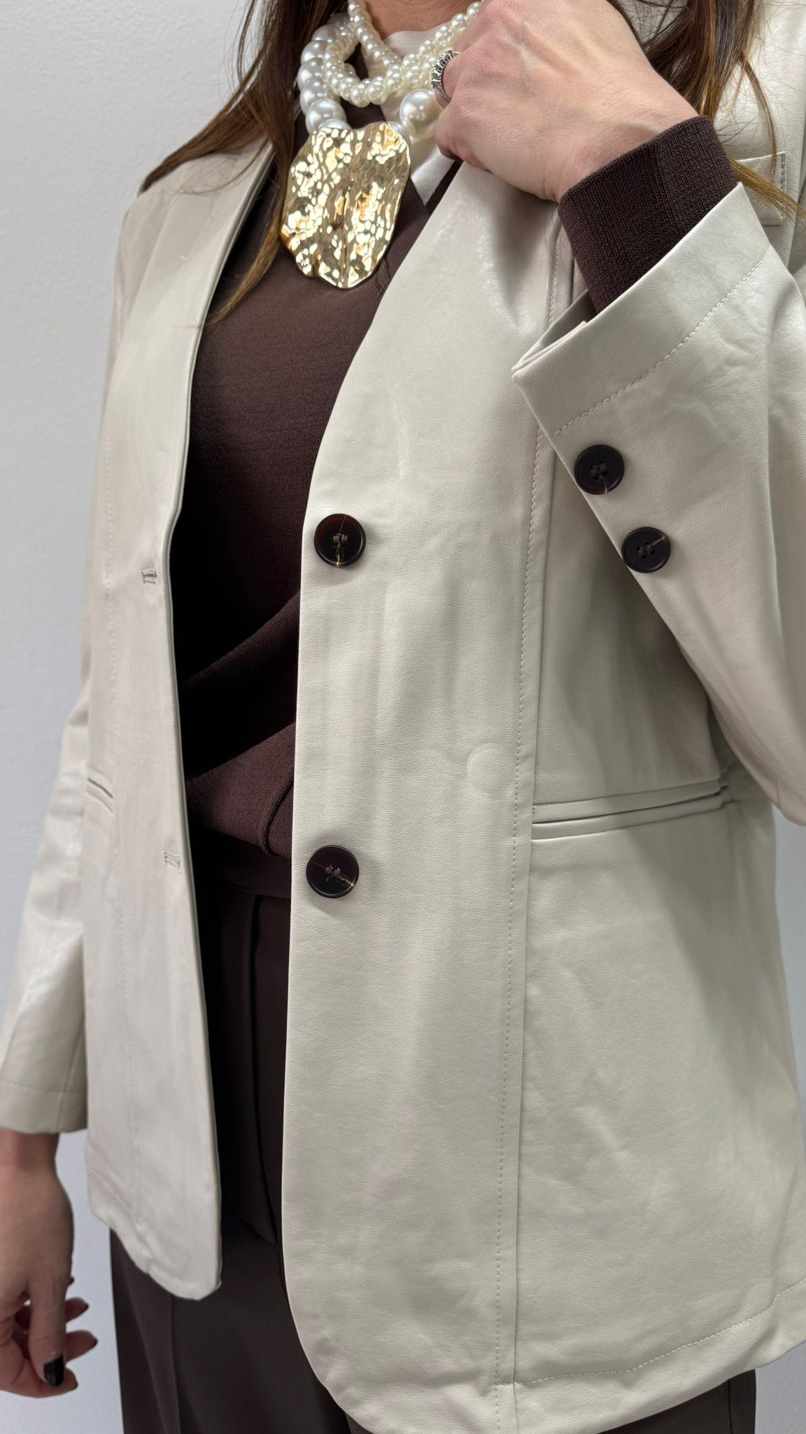 GIACCA ECOPELLE SABBIA