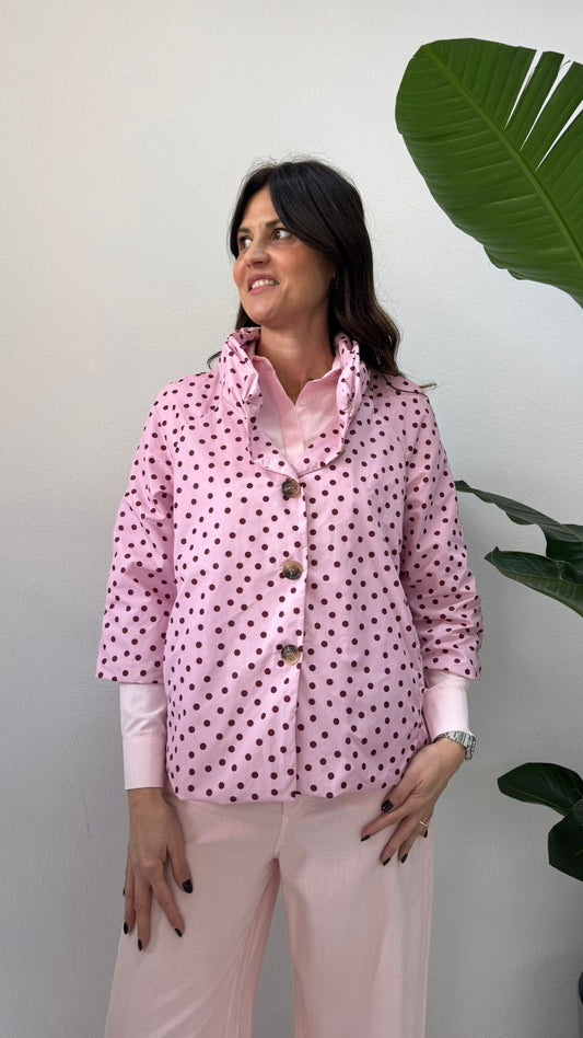 GIACCA TELA VELA POIS ROSA