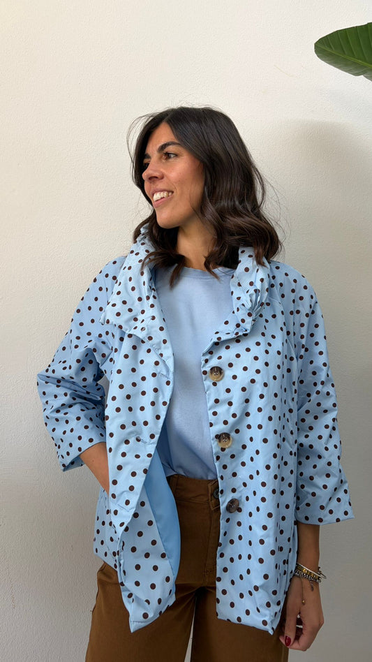 GIACCA TELA VELA POIS AZZURRA