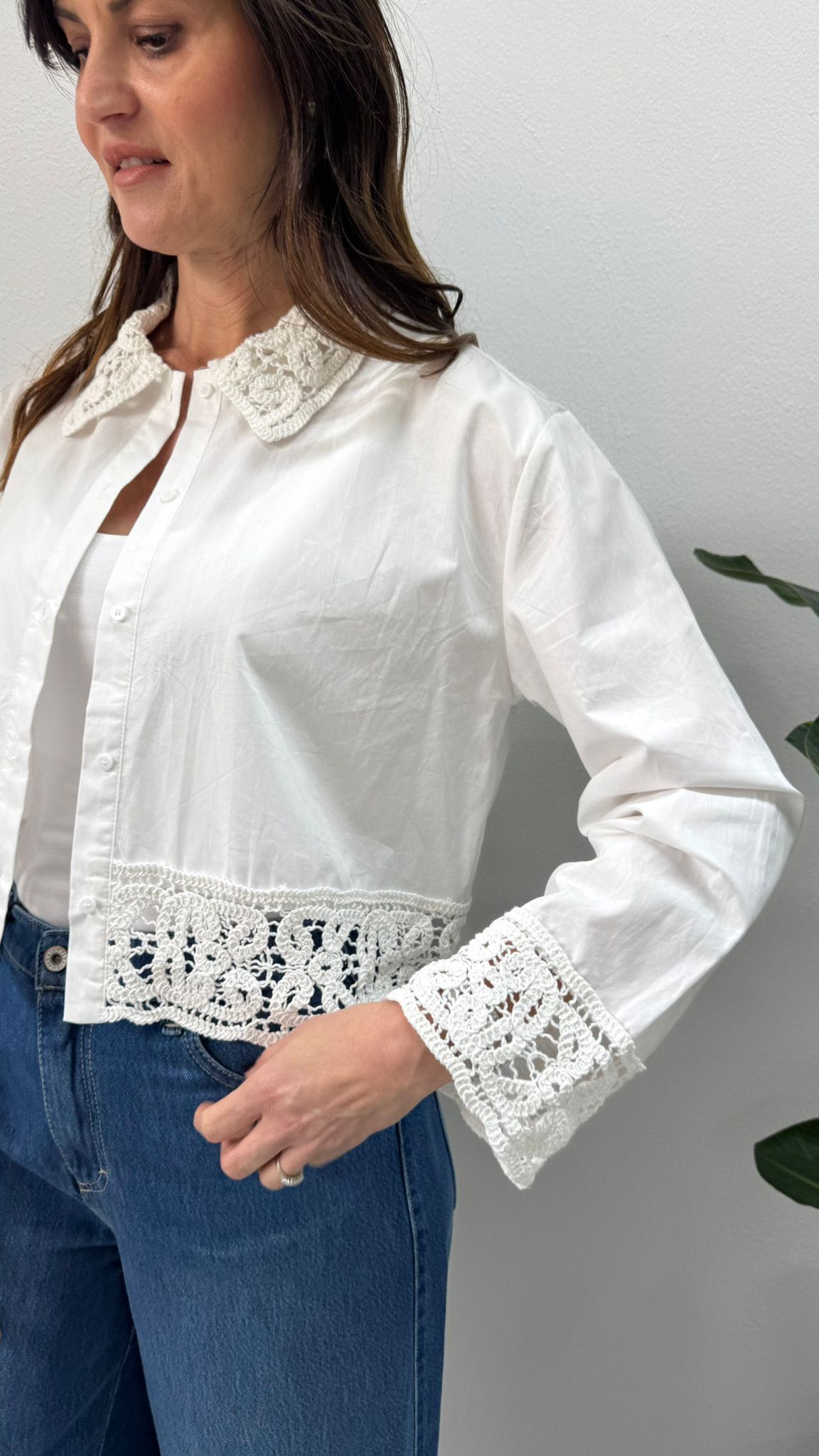 CAMICIA PIZZO SANGALLO BIANCA