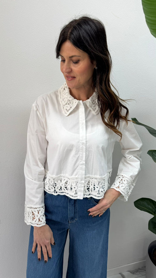 CAMICIA PIZZO SANGALLO BIANCA