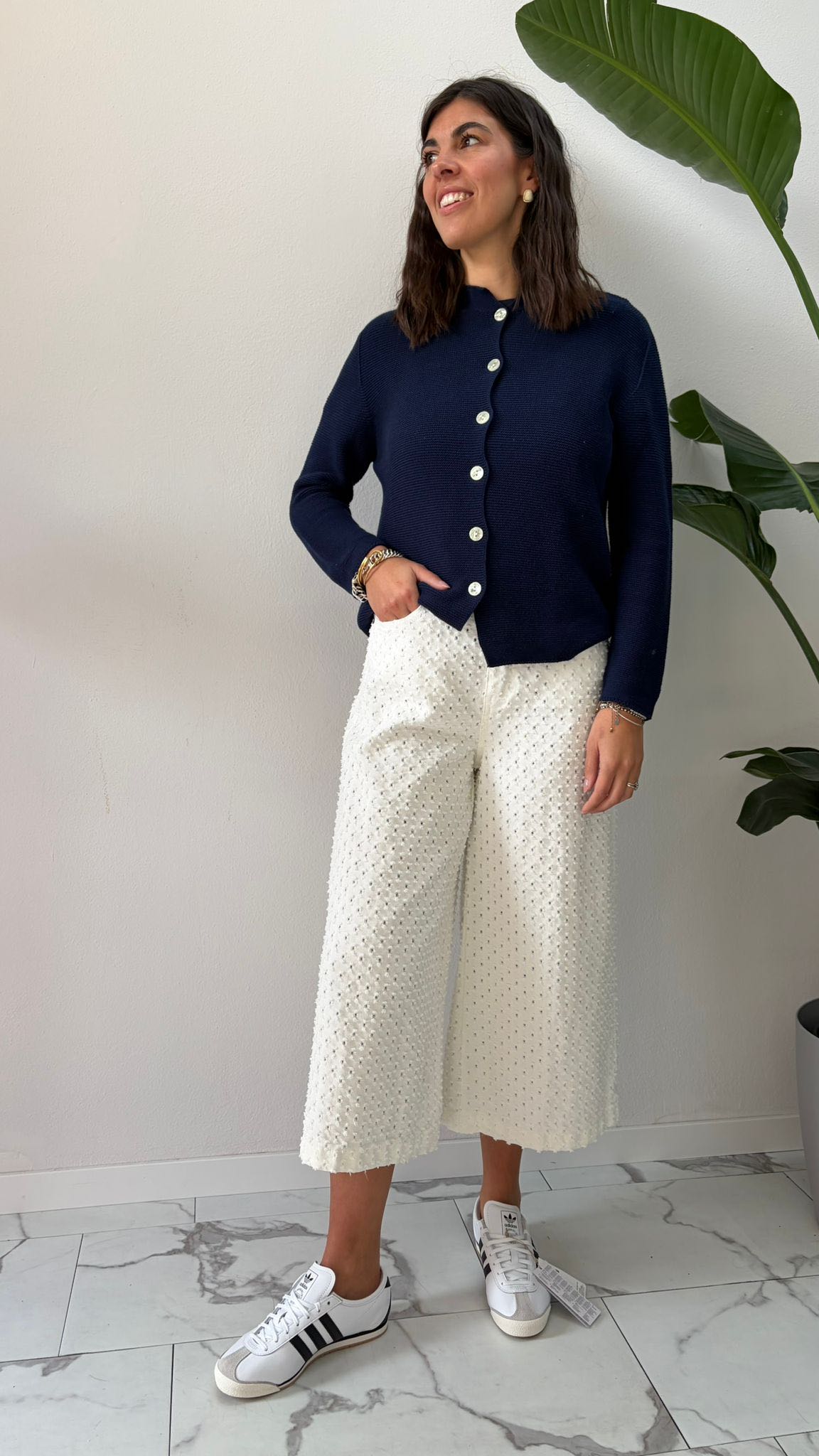 JEANS PANTAGONNA TRAFORATO BIANCO
