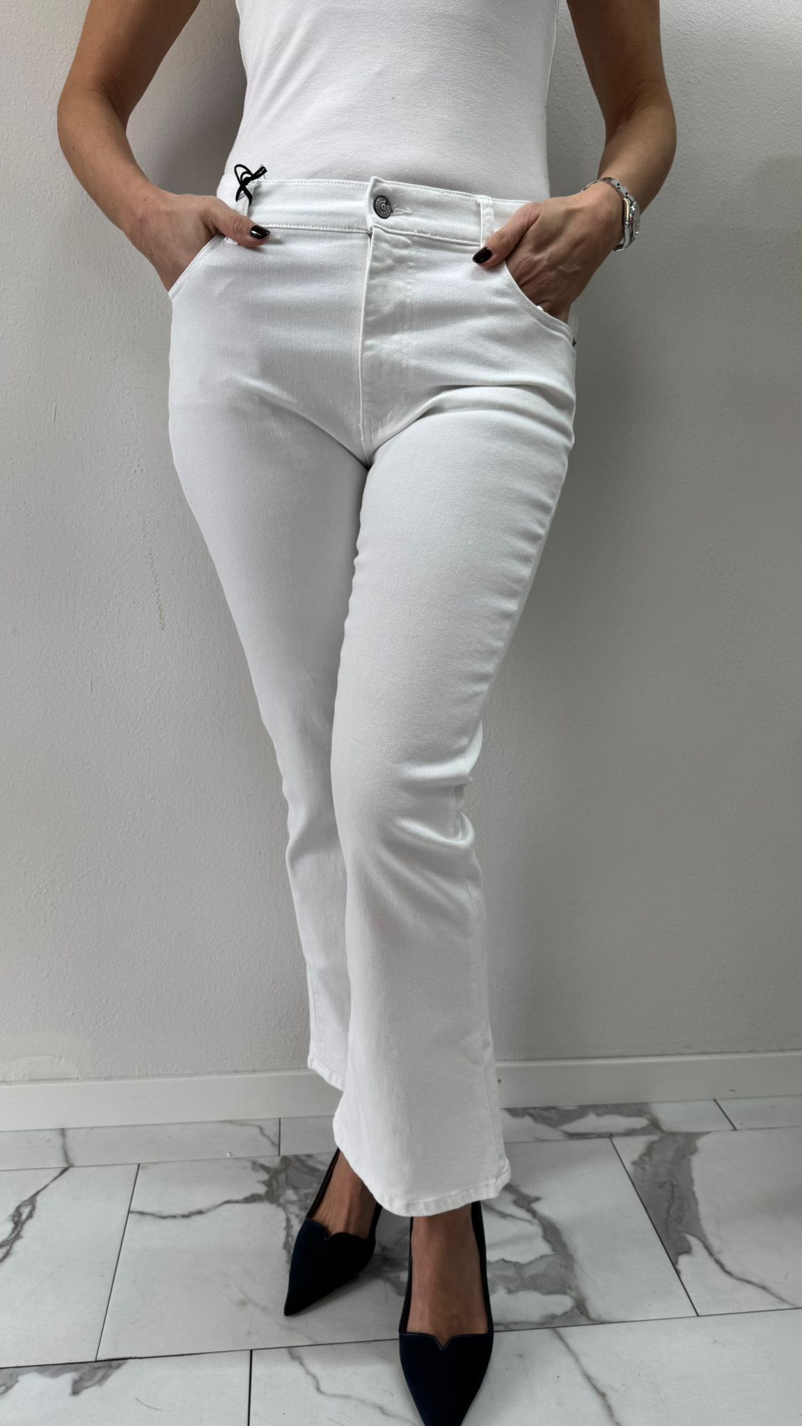 JEANS ZAMPETTA BIANCO