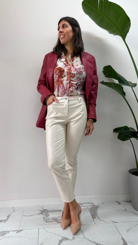 PANTALONE ECOPELLE PANNA