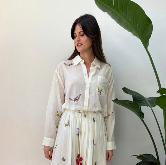 CAMICIA RICAMATA BUTTERFLY