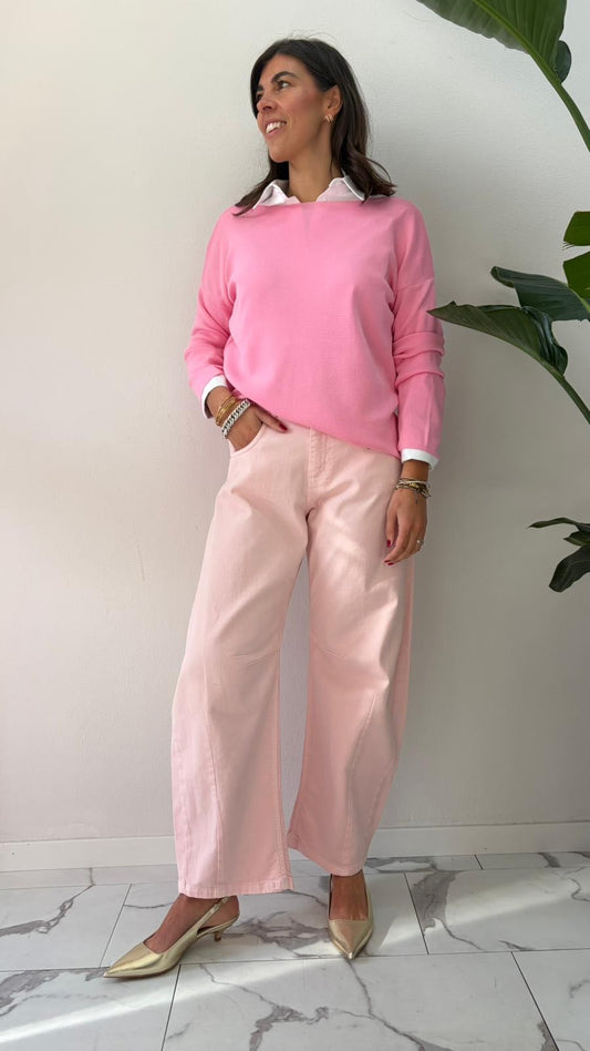 JEANS GLORIA BARREL ROSA BABY