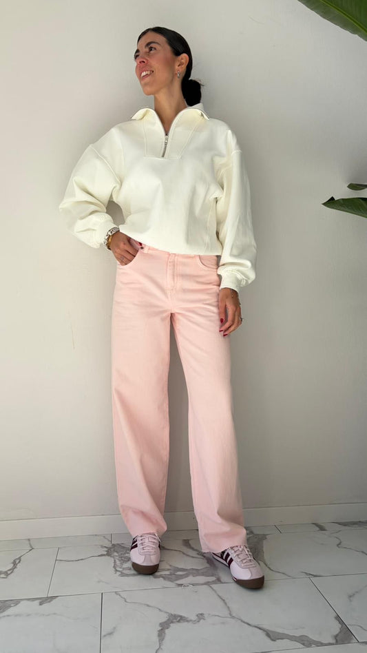 JEANS GAMBA DRITTA ROSA BABY