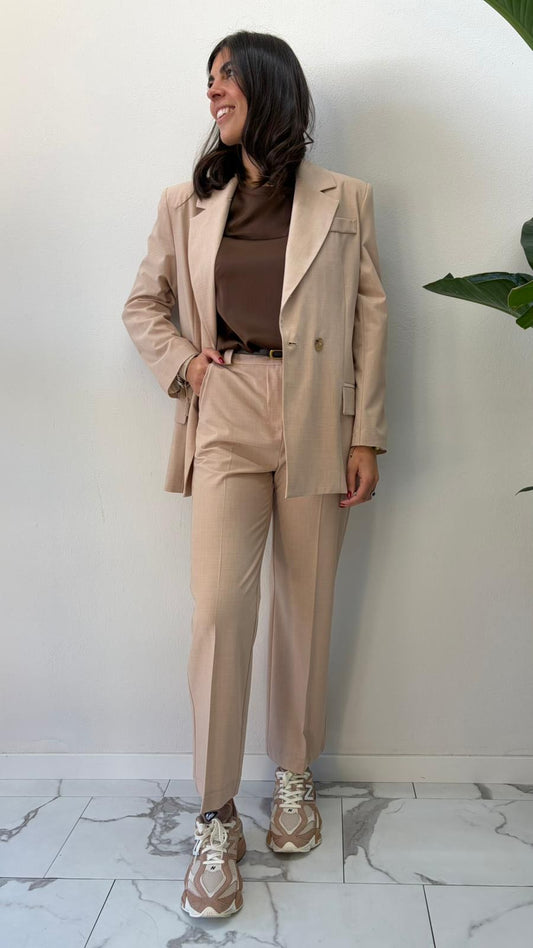 PANTALONE CROPPET FIAMMATO SABBIA