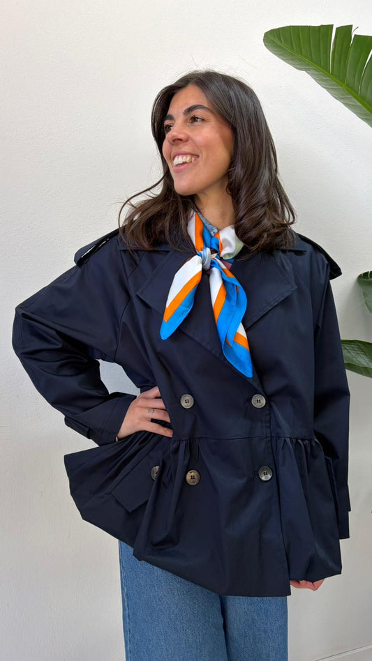 TRENCH BALZA BLU