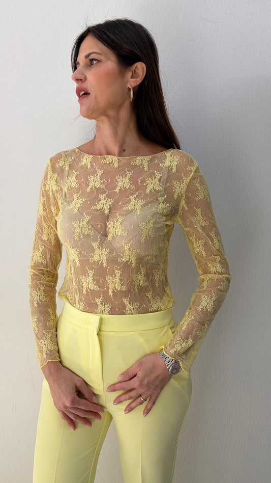 MAGLIA PIZZO GIALLA