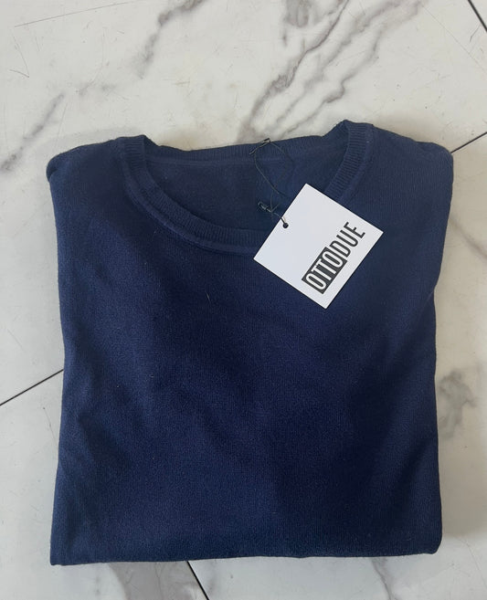 MAGLIONCINO BASIC GIROCOLLO BLU