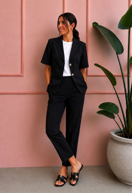 PANTALONE MIA SIGARETTA COTONE NERO