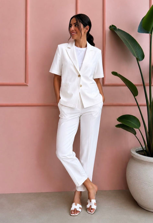 PANTALONE MIA SIGARETTA COTONE BIANCO