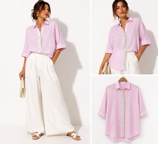 CAMICIA LUDMILLA ROSA MEZZA MANICA