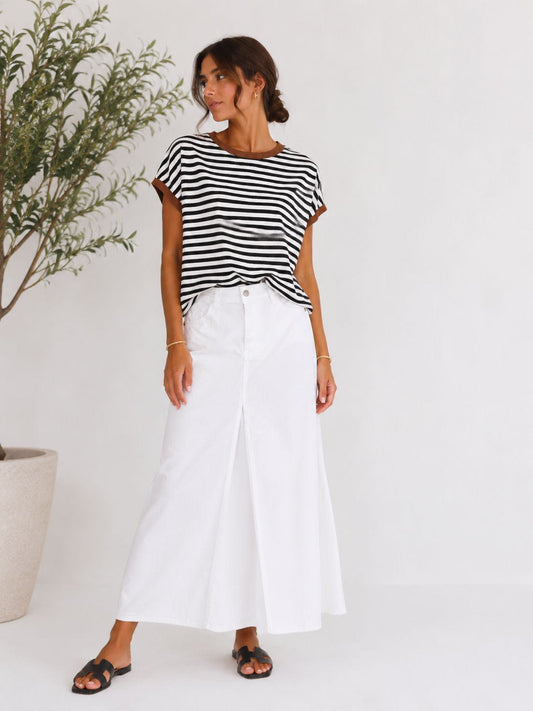 GONNA LUNGA COTONE BIANCO
