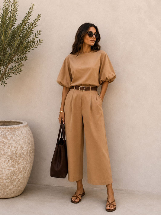 BLUSA LEVANTE CAMMELLO