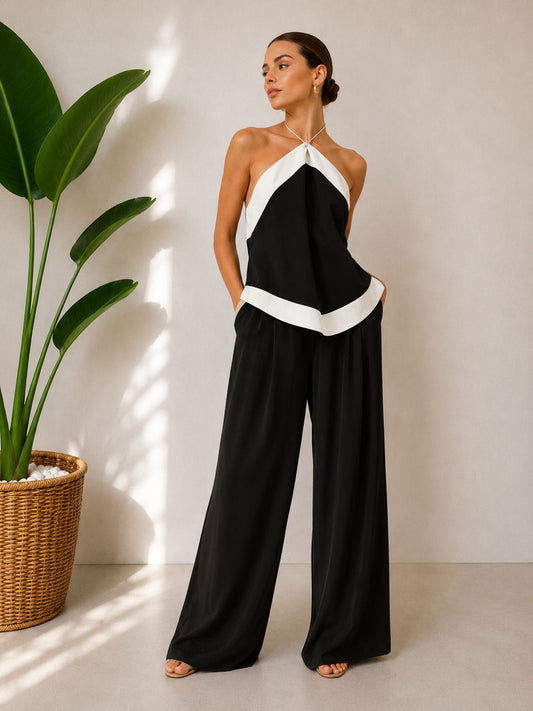 TOP BICOLORE MODAL NERO BIANCO