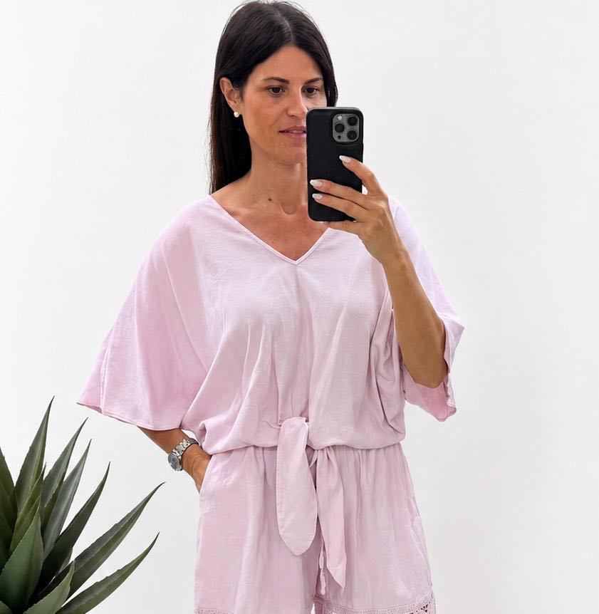 BLUSA ANNA NODO ROSA