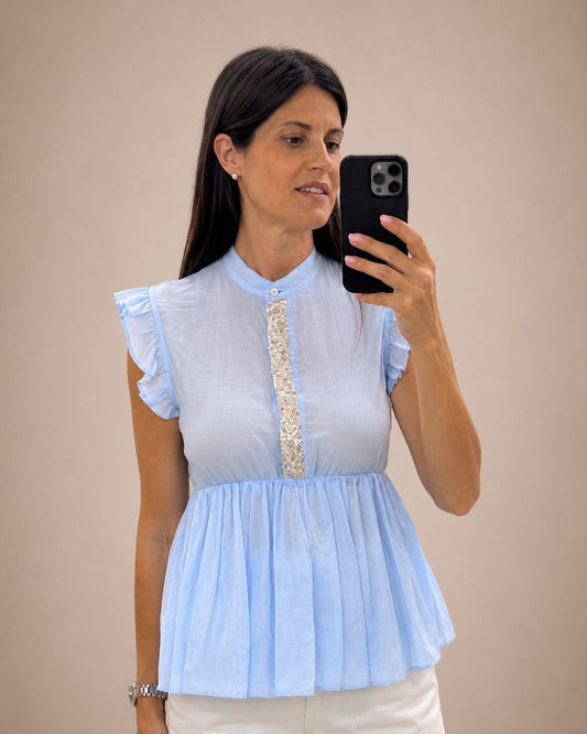 CAMICIA LUDMILLA AZZURRO