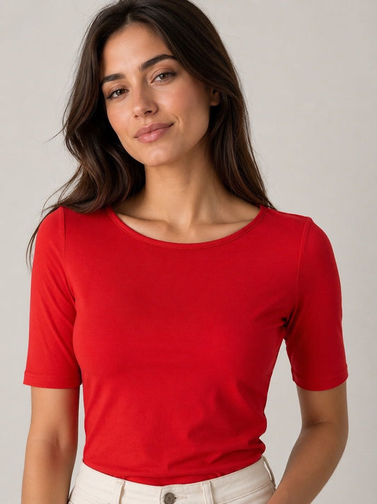 T-SHIRT MANICA 3/4 ROSSA