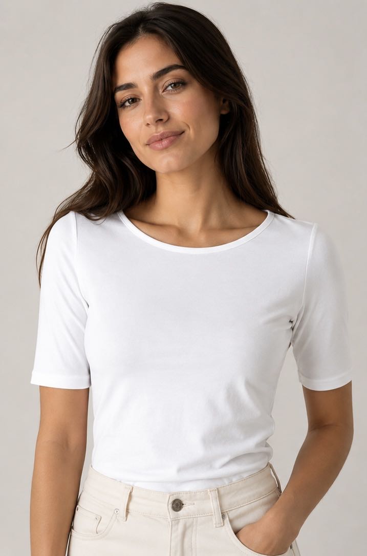 T-SHIRT MANICA 3/4 BIANCA