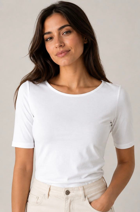 T-SHIRT MANICA 3/4 BIANCA