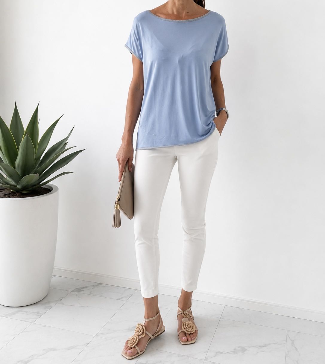 MAGLIA OVER SMILE AZZURRA